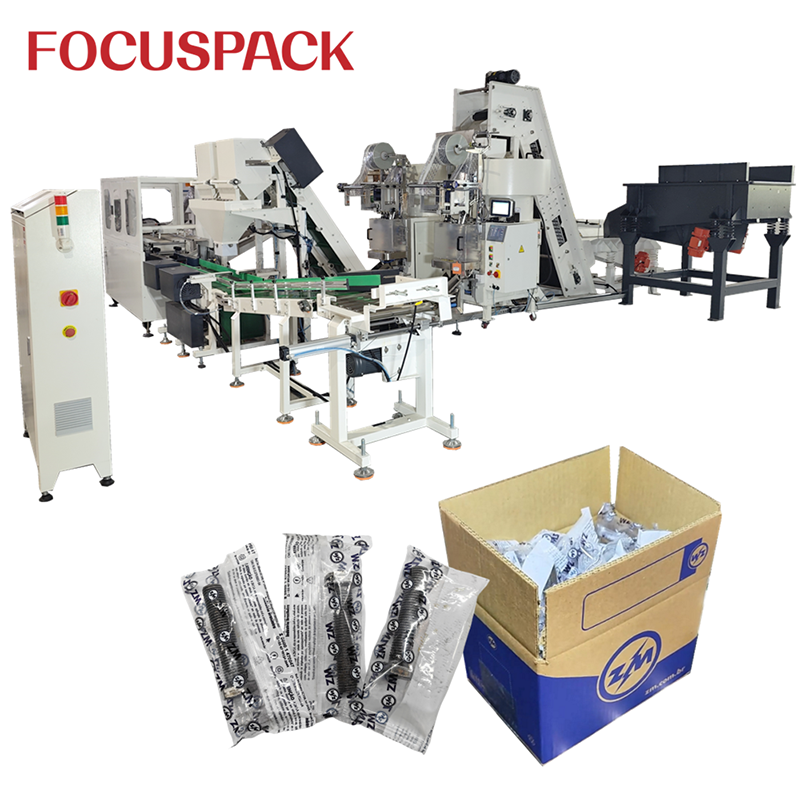 Auto fastener bag in carton packing system